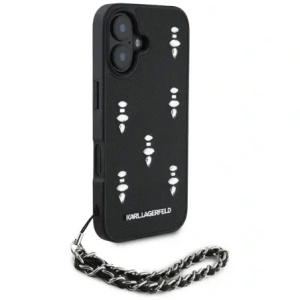 Wholesale Karl Lagerfeld Saffiano Crystals w/Chain Apple iPhone 16 black - KLD22031 - {ean13} - Hurt