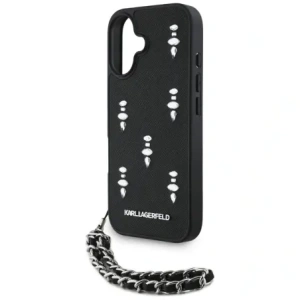 Wholesale Karl Lagerfeld Saffiano Crystals w/Chain Apple iPhone 16 black - KLD22031 - {ean13} - Hurt