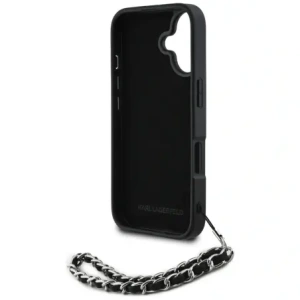 Wholesale Karl Lagerfeld Saffiano Crystals w/Chain Apple iPhone 16 black - KLD22031 - {ean13} - Hurt