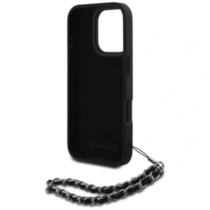Hurtownia GSM - Karl Lagerfeld Saffiano Crystals s řetězem Apple iPhone 16 Pro černý - KLD22032 - {ean13} - Hurt