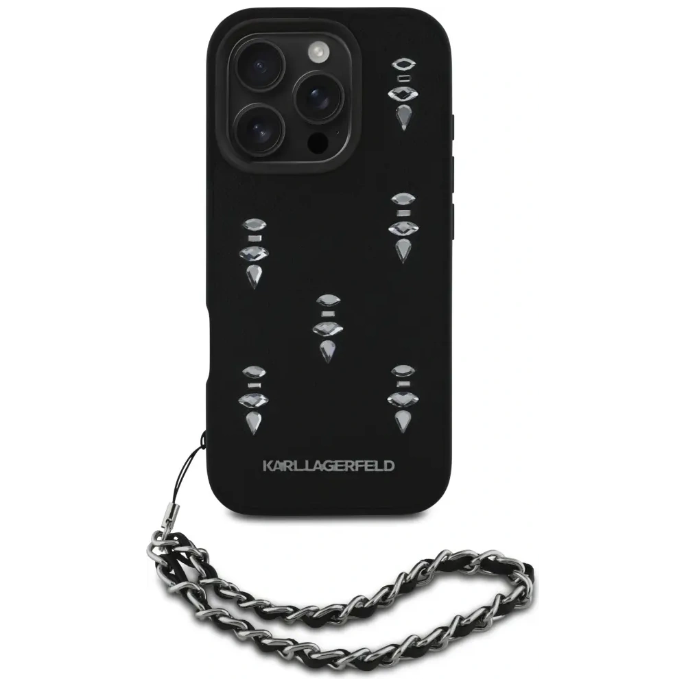 Hurtownia GSM - Karl Lagerfeld Saffiano Crystals mit Kette Apple iPhone 16 Pro Max schwarz - KLD22033 - {ean13} - Hurt