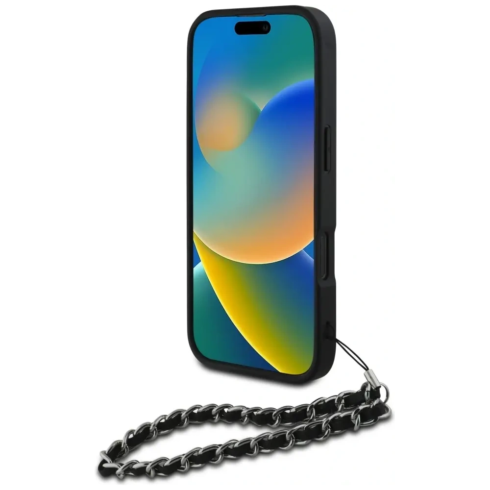 Hurtownia GSM - Karl Lagerfeld Saffiano Crystals cu Lanț Apple iPhone 16 Pro Max negru - KLD22033 - {ean13} - Hurt