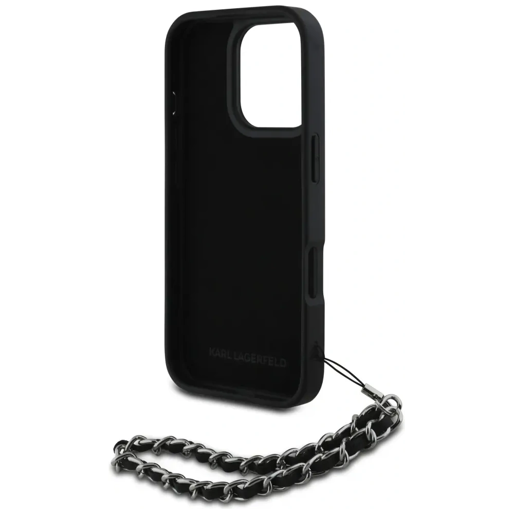 Hurtownia GSM - Karl Lagerfeld Saffiano Crystals cu Lanț Apple iPhone 16 Pro Max negru - KLD22033 - {ean13} - Hurt