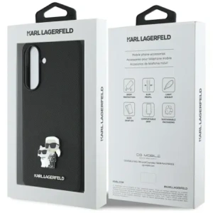 Wholesale Karl Lagerfeld Saffiano w/ K&C Metal Logo Samsung Galaxy A56 black - KLD22035 - {ean13} - Hurt