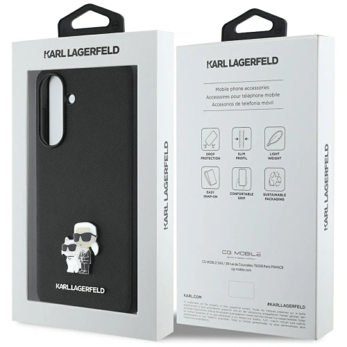Etui Karl Lagerfeld Saffiano w/ K&C Metal Logo do Samsung Galaxy A56 czarny