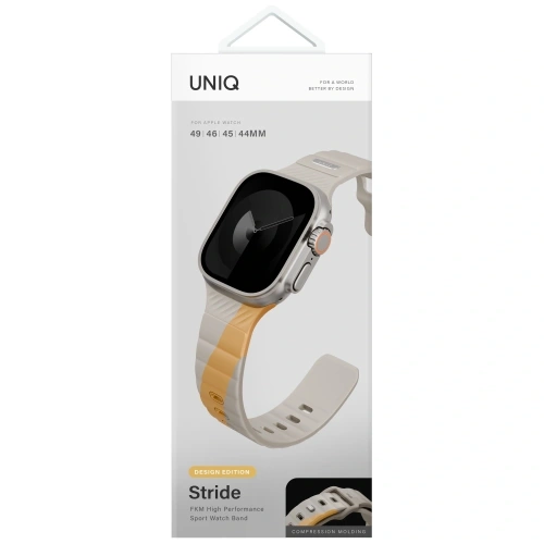 Pasek UNIQ Stride De Rubber do Apple Watch 6/7/8/9/10/SE/Ultra 1/2 44/45/46/49mm beżowy