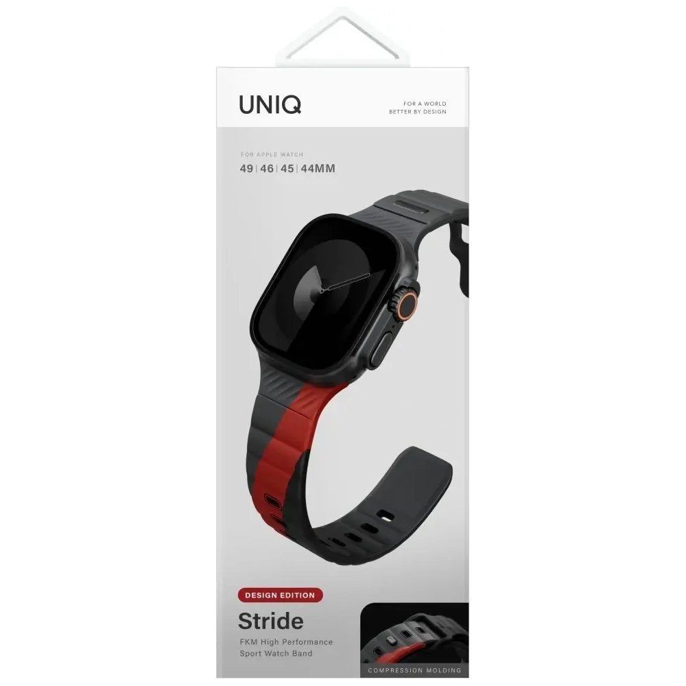 Hurtownia GSM - UNIQ Stride Gumi Szíj Apple Watch 6/7/8/9/10/SE/Ultra 1/2 44/45/46/49mm szénszürke - UNIQ1541 - {ean13} - Hurt