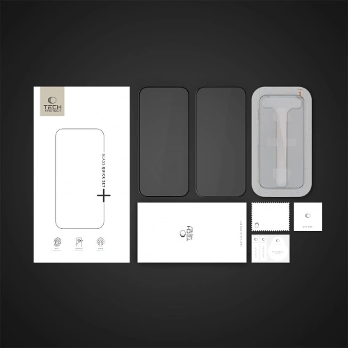 Szkło hartowane Tech-Protect Quick Set+ Apple iPhone 16 Pro Black [2 PACK]