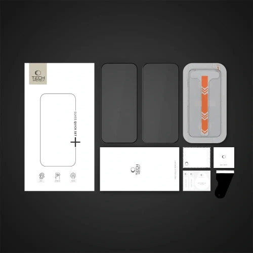 Szkło hartowane Tech-Protect Quick Set+ Apple iPhone 16 Pro Max Black [2 PACK]