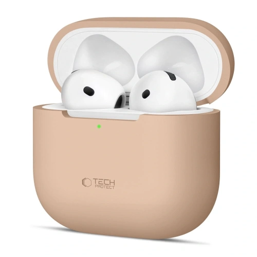 Etui Tech-Protect Silicone Apple AirPods 4 Cafe Latte