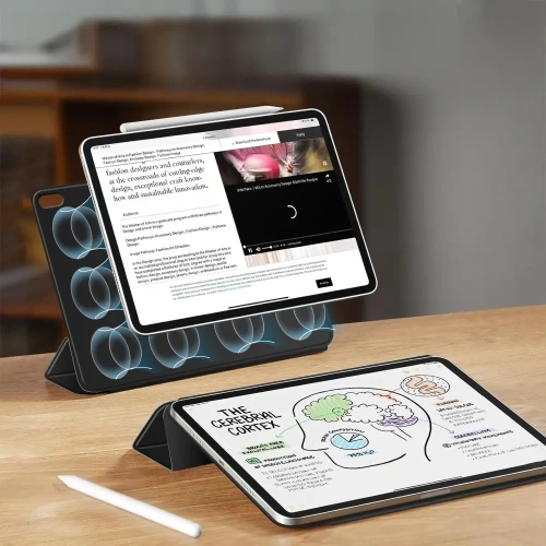 Etui Tech-Protect Smartcase Magnetic Apple iPad Air 13" 2024 (6. generacji) / 13" 2025 (7. generacji) Clear [2 PACK] Black