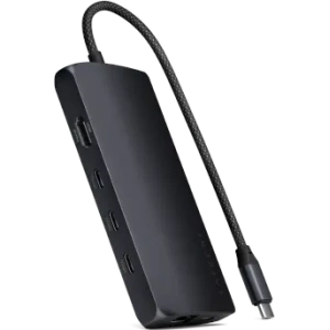 Hurtownia GSM - Satechi USB-C Multiport Adaptér 8K USB-C / USB-A 3.2 Gen 1 5Gbps, 3xUSB-A 3.2 Gen 2 10Gbps, USB-C, HDMI, SD UHS-II, Ethernet (půlnoční) - STH186 - {ean13} - Hurt