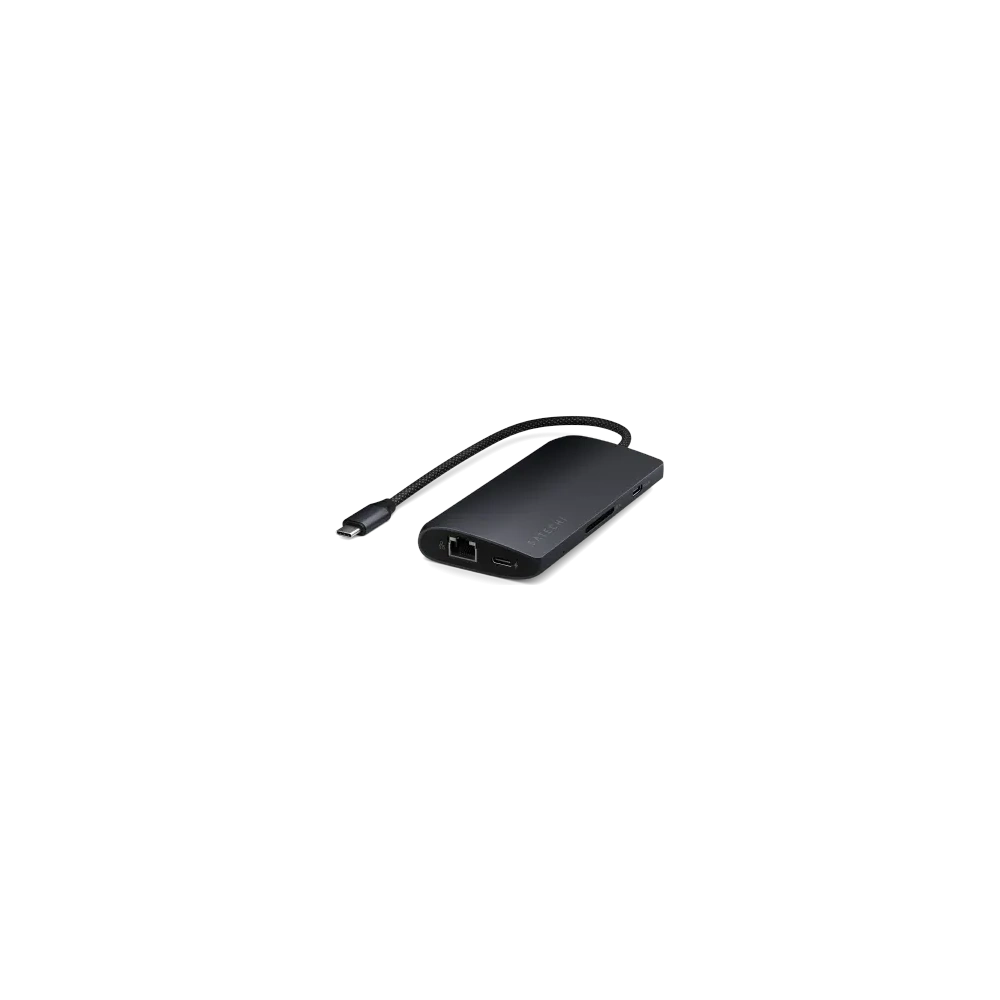 Hurtownia GSM - Satechi USB-C Multiport Adaptér 8K USB-C / USB-A 3.2 Gen 1 5Gbps, 3xUSB-A 3.2 Gen 2 10Gbps, USB-C, HDMI, SD UHS-II, Ethernet (půlnoční) - STH186 - {ean13} - Hurt
