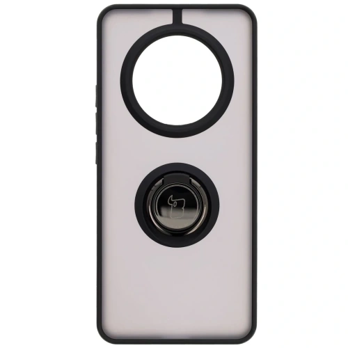 Etui z uchwytem na palec Bizon Case Hybrid Ring do Realme 14 Pro 5G przydymione z czarną ramką