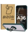 Bizon Case Hybrid Ring Samsung Galaxy A36 5G smoky with a dark green frame