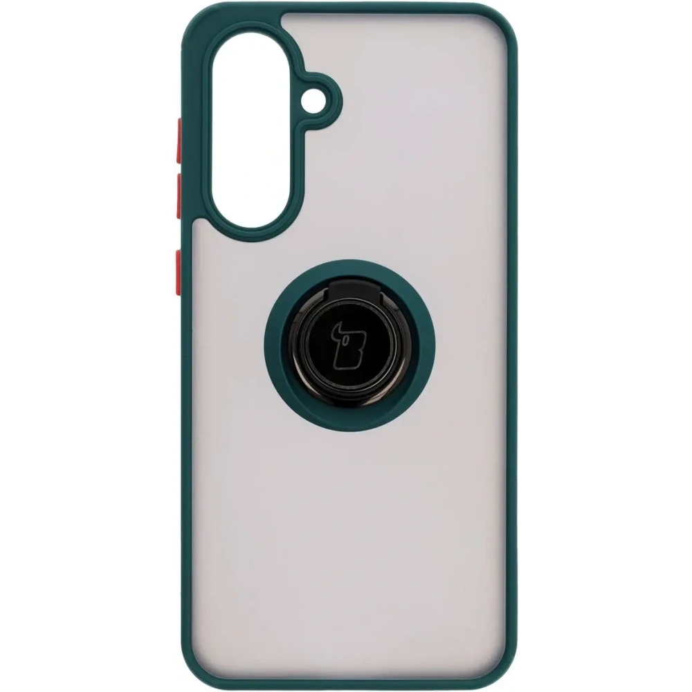 Hurtownia GSM - Etui z uchwytem na palec Bizon Case Hybrid Ring do Samsung Galaxy A36 5G przydymione z ciemnozieloną ramką - BIZ9071 - {ean13} - Hurt