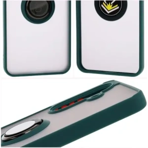 Hurtownia GSM - Husa Bizon Case Hybrid Ring Samsung Galaxy A36 5G fumurie cu un cadru verde închis - BIZ9071 - {ean13} - Hurt