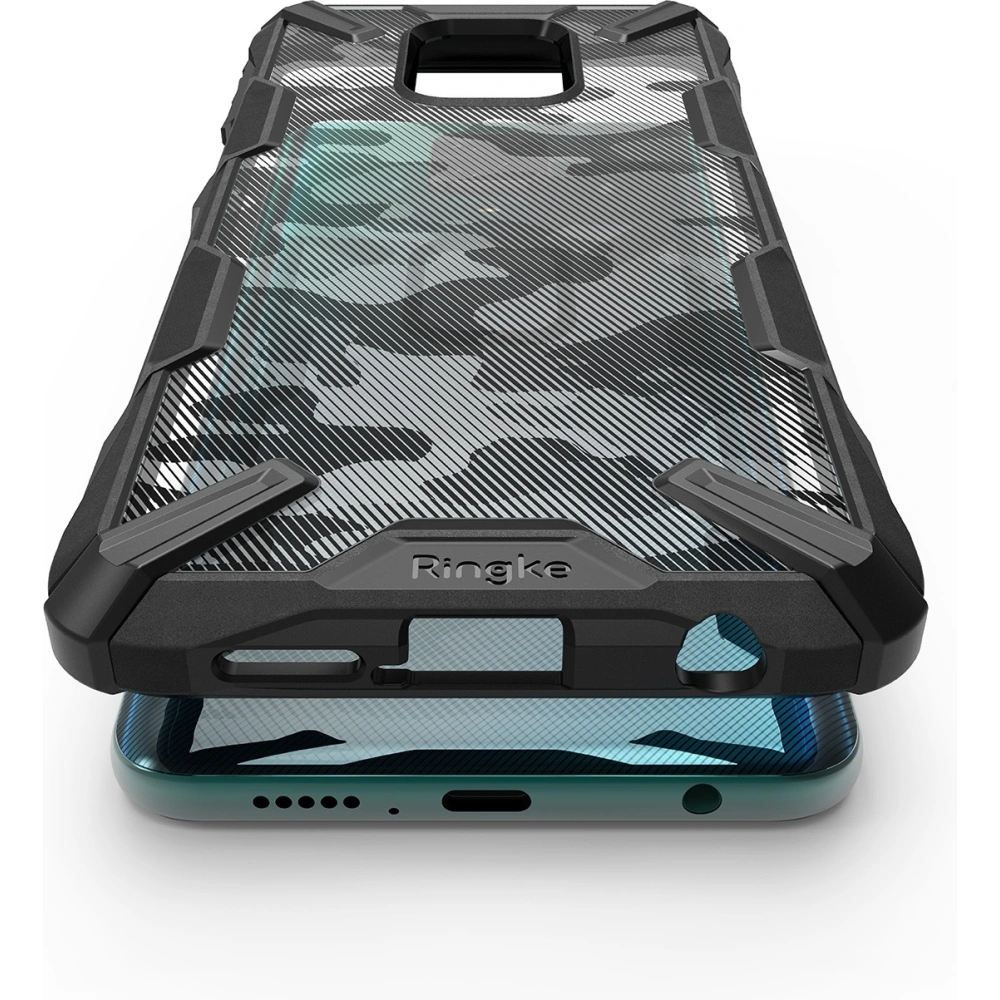 Hurtownia GSM - Etui Ringke Fusion-X Redmi Note 9S/9 Pro/9 Pro Max Camo (Moro) Černé - RGK1191MOB - {ean13} - Hurt