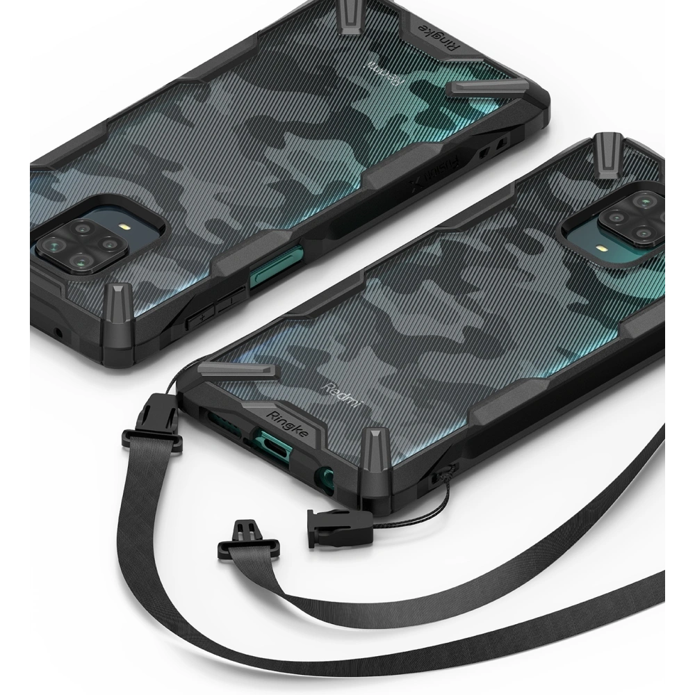 Hurtownia GSM - Etui Ringke Fusion-X Redmi Note 9S/9 Pro/9 Pro Max Camo (Moro) Černé - RGK1191MOB - {ean13} - Hurt