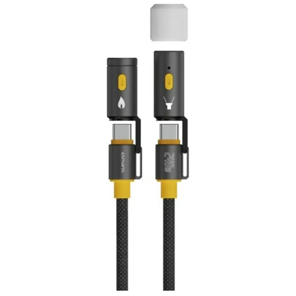 Hurtownia GSM - 4smarts Explorer 3in1 USB-C / USB-C Feuerzeug, Taschenlampe 240W 1,5m schwarz - 4SMR72 - {ean13} - Hurt
