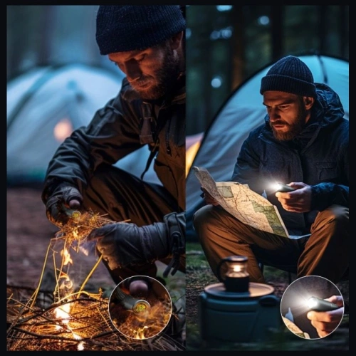 Kabel USB-C / USB-C 4smarts Explorer 3w1 zapalniczka, latarka 240W 1.5m czarny