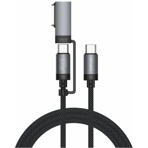 Kabel USB-C / USB-C, MagSafe 4smarts Explorer ComboCord 100W 2m czarny