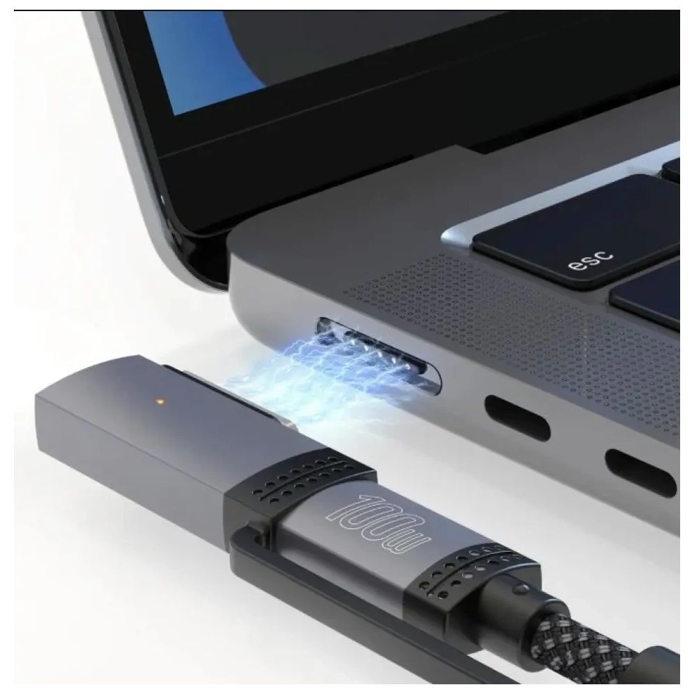 Hurtownia GSM - 4smarts Explorer ComboCord USB-C / USB-C, MagSafe 100W 2m schwarz - 4SMR74 - {ean13} - Hurt