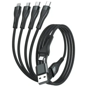 Hurtownia GSM - 4smarts 4in1 USB-C, USB-A / 2xUSB-C, Micro-USB, Lightning 1,2m schwarz - 4SMR75 - {ean13} - Hurt