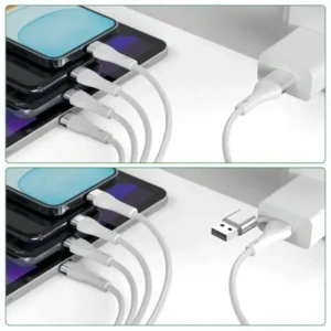 Hurtownia GSM - 4smarts 4in1 USB-C, USB-A / 2xUSB-C, Micro-USB, Lightning 1.2m alb - 4SMR76 - {ean13} - Hurt