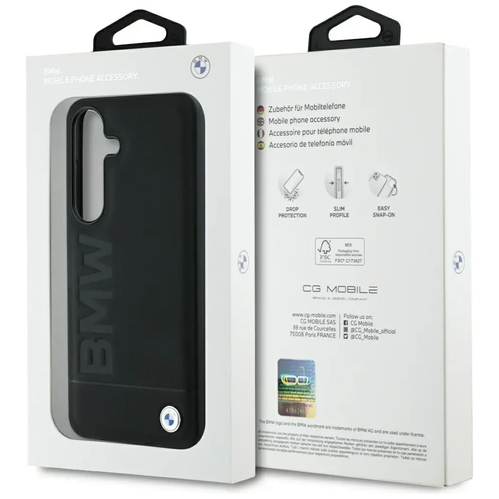 Wholesale BMW Leather Big Wordmark Samsung Galaxy S25 black - BMW818 - {ean13} - Hurt