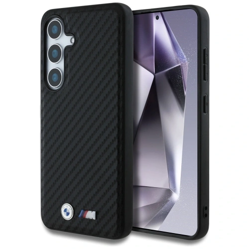 Etui BMW Leather Carbon MagSafe do Samsung Galaxy S25 czarny