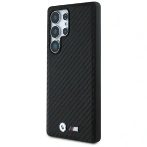 Etui BMW Leather Carbon MagSafe do Samsung Galaxy S25 Ultra czarny