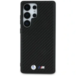 Etui BMW Leather Carbon MagSafe do Samsung Galaxy S25 Ultra czarny