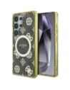 Wholesale Guess 4G Background Gold Electroplated Peony Pattern MagSafe Samsung Galaxy S25 Ultra brown - GUE4550 - {ean13} - Hurt