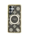 Wholesale Guess 4G Background Gold Electroplated Peony Pattern MagSafe Samsung Galaxy S25 Ultra brown - GUE4550 - {ean13} - Hurt