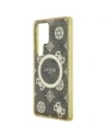 Wholesale Guess 4G Background Gold Electroplated Peony Pattern MagSafe Samsung Galaxy S25 Ultra brown - GUE4550 - {ean13} - Hurt