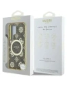 Wholesale Guess 4G Background Gold Electroplated Peony Pattern MagSafe Samsung Galaxy S25 Ultra brown - GUE4550 - {ean13} - Hurt
