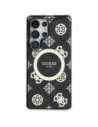 Wholesale Guess 4G Background Gold Electroplated Peony Pattern MagSafe Samsung Galaxy S25 Ultra black - GUE4551 - {ean13} - Hurt