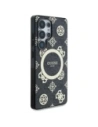 Wholesale Guess 4G Background Gold Electroplated Peony Pattern MagSafe Samsung Galaxy S25 Ultra black - GUE4551 - {ean13} - Hurt