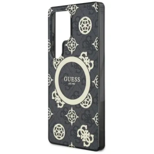Wholesale Guess 4G Background Gold Electroplated Peony Pattern MagSafe Samsung Galaxy S25 Ultra black - GUE4551 - {ean13} - Hurt