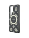 Wholesale Guess 4G Background Gold Electroplated Peony Pattern MagSafe Samsung Galaxy S25 Ultra black - GUE4551 - {ean13} - Hurt