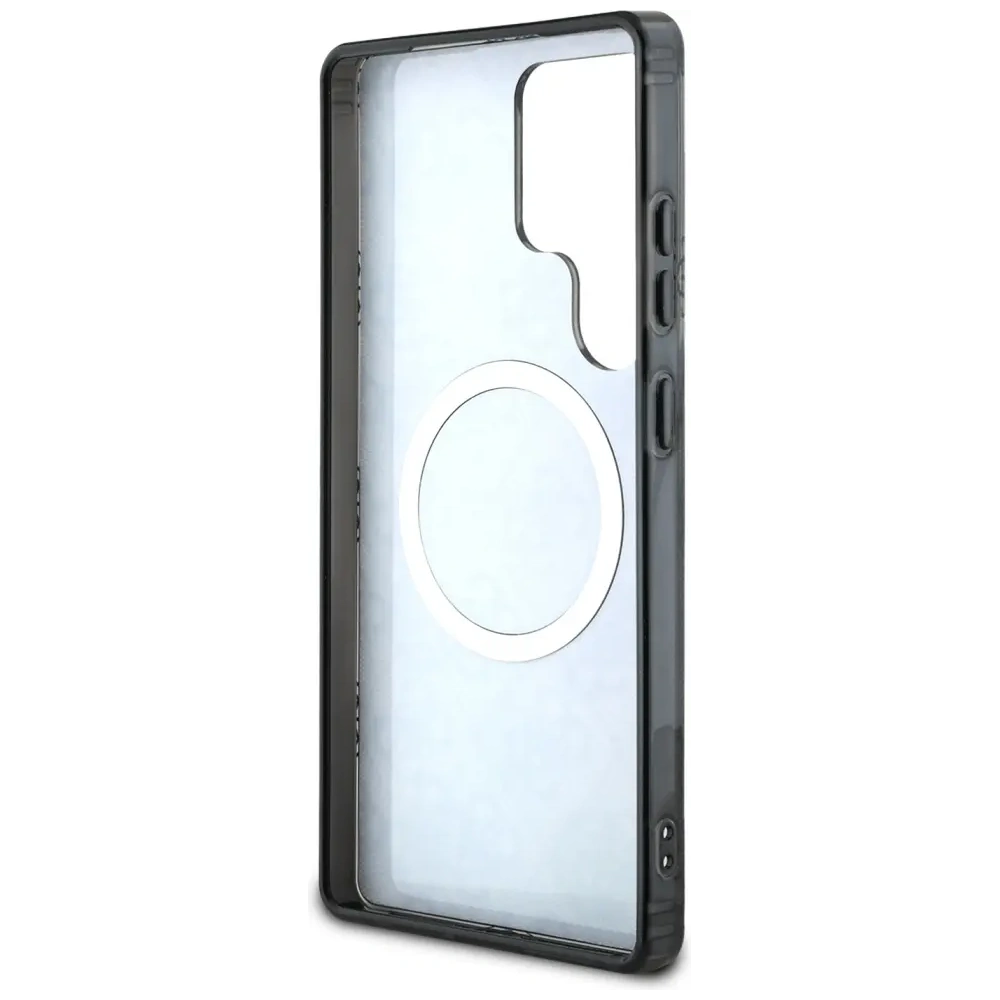 Hurtownia GSM - Guess 4G Fundal Aur Electroplacat Model de Bujor MagSafe Samsung Galaxy S25 Ultra negru - GUE4551 - {ean13} - Hurt