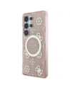 Wholesale Guess 4G Background Gold Electroplated Peony Pattern MagSafe Samsung Galaxy S25 Ultra pink - GUE4552 - {ean13} - Hurt