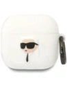 Karl Lagerfeld 3D silikonové NFT Apple AirPods 4 bílé