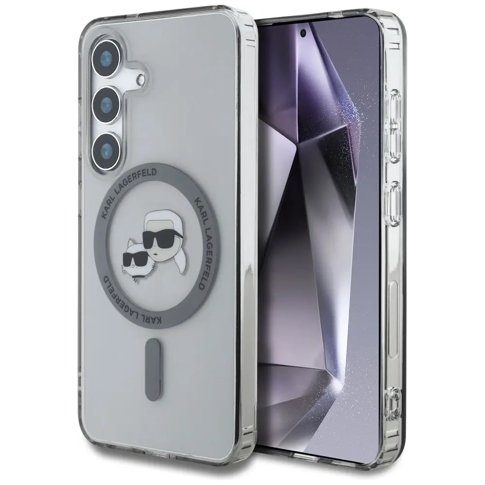 Hurtownia GSM - Karl Lagerfeld Knopf Karl & Choupette Köpfe Bedrucktes Logo MagSafe Samsung Galaxy S25 schwarz - KLD22037 - {ean13} - Hurt