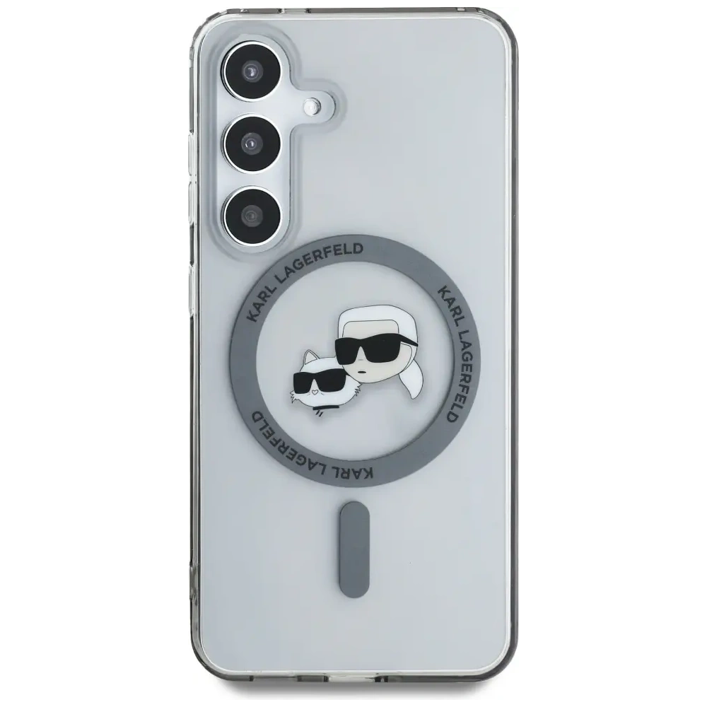 Wholesale Karl Lagerfeld Button Karl & Choupette Heads Printed Logo MagSafe Samsung Galaxy S25 black - KLD22037 - {ean13} - Hurt