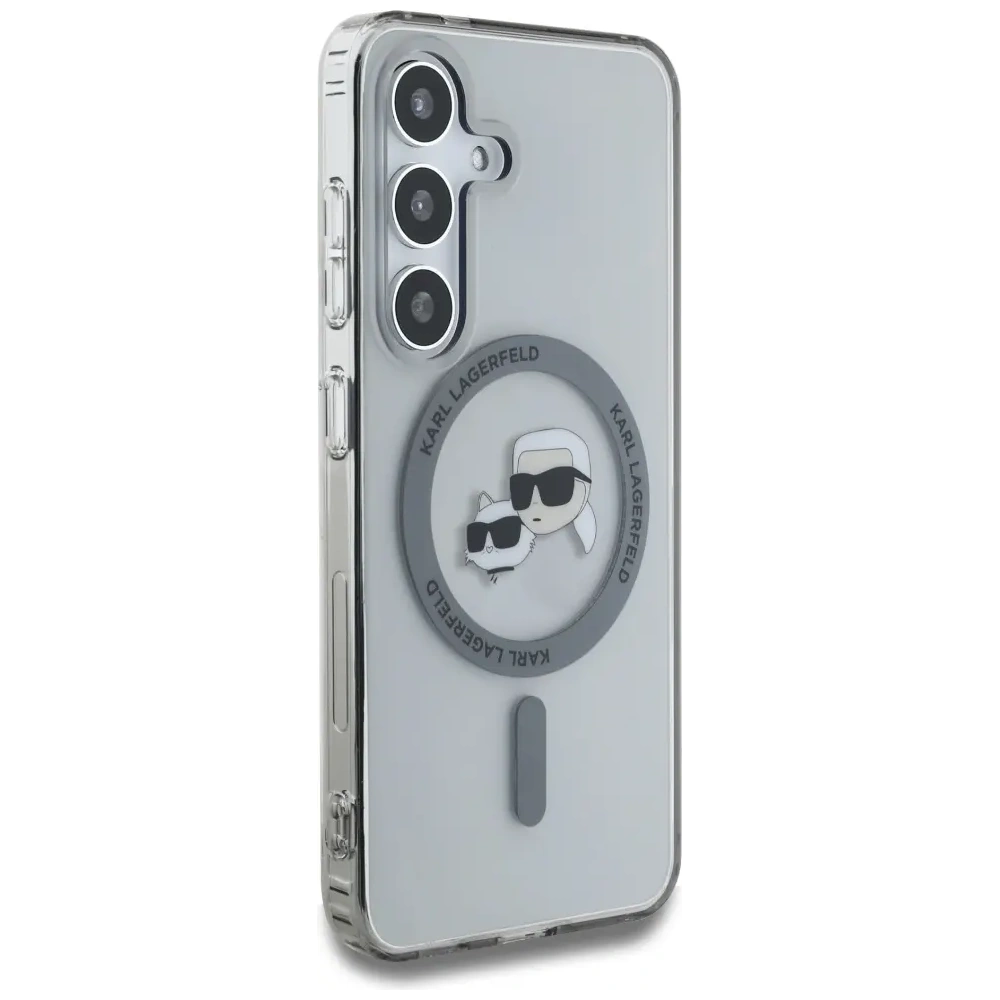 Wholesale Karl Lagerfeld Button Karl & Choupette Heads Printed Logo MagSafe Samsung Galaxy S25 black - KLD22037 - {ean13} - Hurt