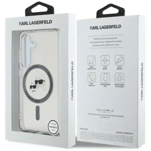 Wholesale Karl Lagerfeld Button Karl & Choupette Heads Printed Logo MagSafe Samsung Galaxy S25 black - KLD22037 - {ean13} - Hurt