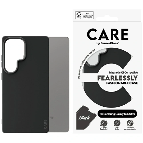 Etui CARE by PanzerGlass Fashion QI do Samsung Galaxy S25 Ultra czarny