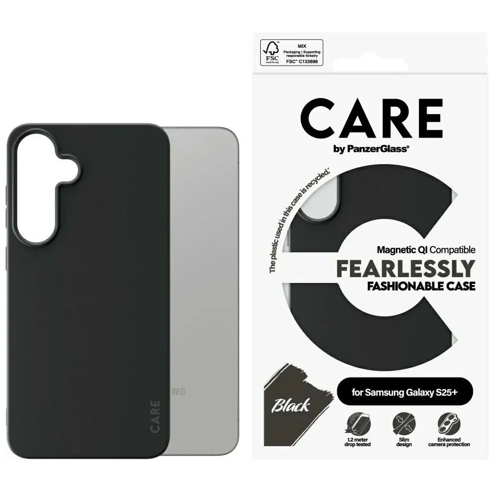 Wholesale CARE by PanzerGlass Fashion QI Samsung Galaxy S25+ Plus black - PZG866 - {ean13} - Hurt